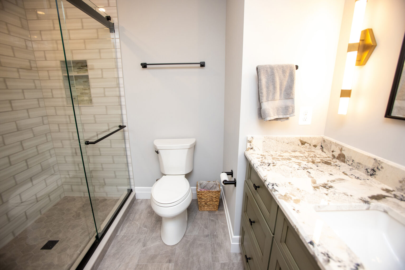 full bathroom was included in this Herndon basement remodel