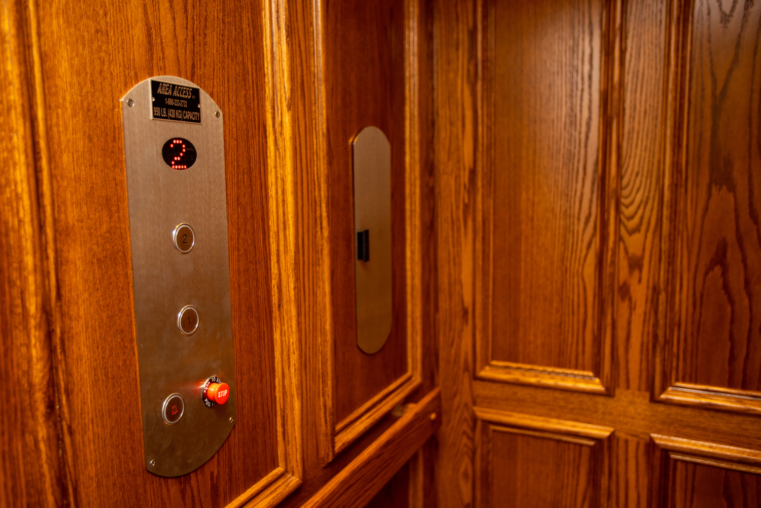 Image by Lesnick Photo this in-home elevator moves between the finished basement and the first floor of this Great Falls home