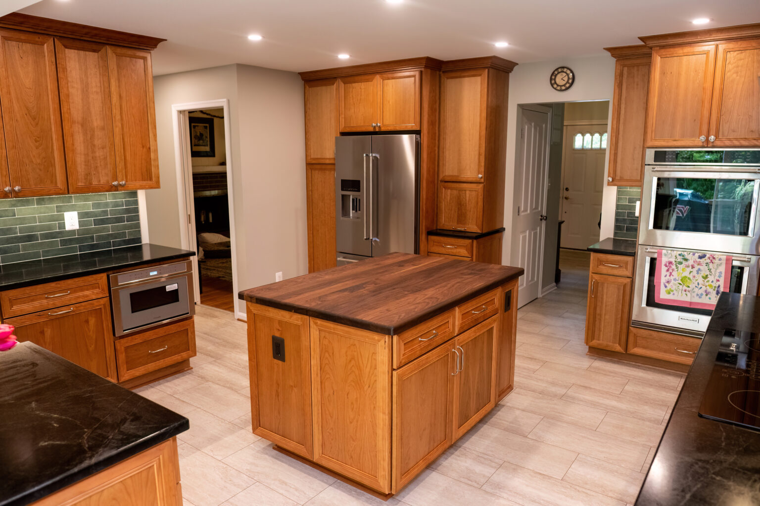 Image by Lesnick Photo butcherblock countertop on this kitchen island