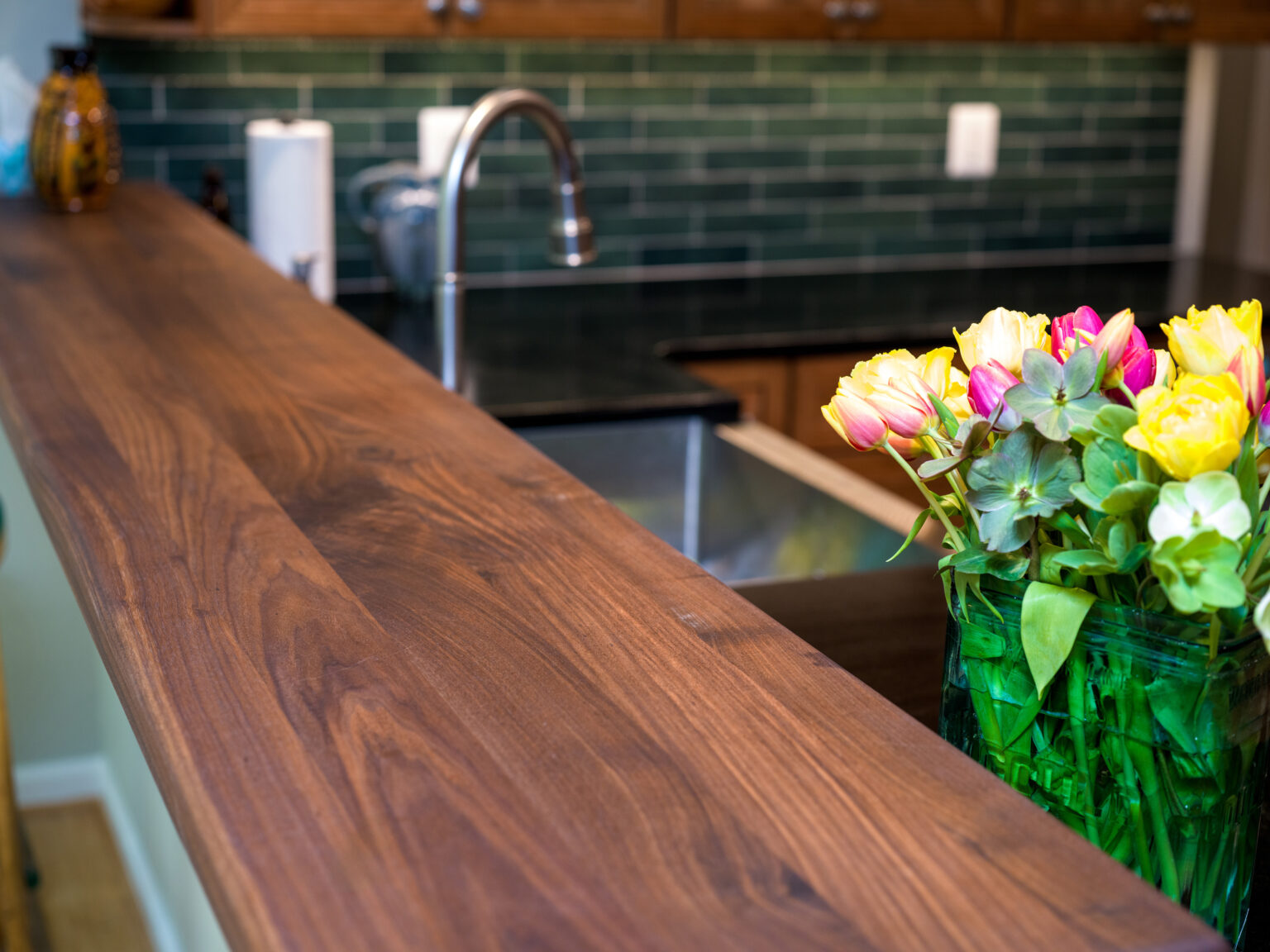 Image by Lesnick Photo wooden ledge on this half-wall.